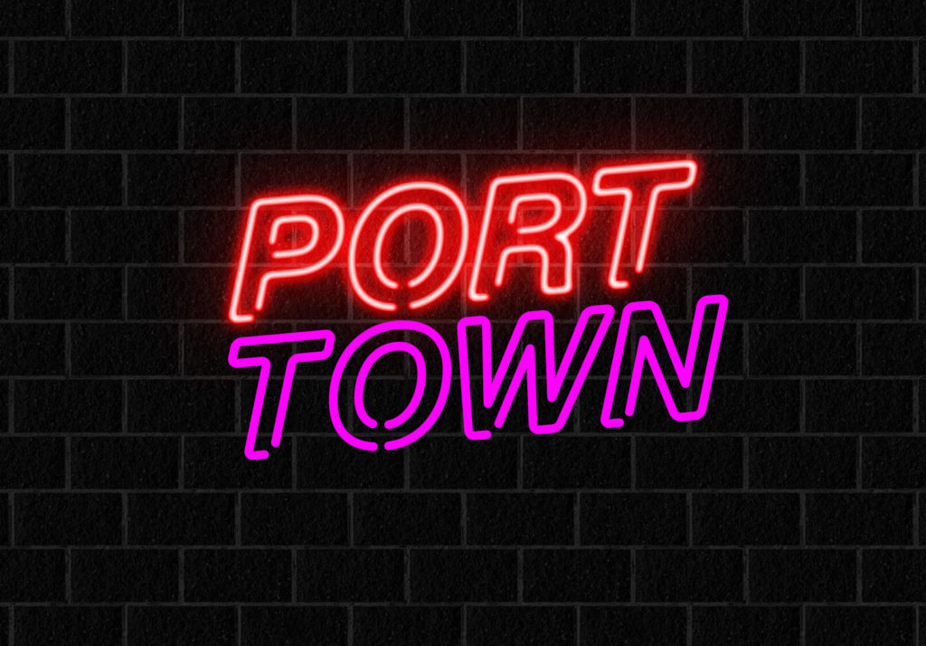 「PORT」の文字がネオンっぽくなっている。